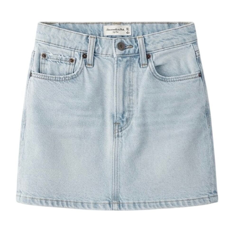 Abercrombie Denim Skirt High Rise Light Wash